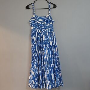 Nine West Abstract Blue and White Maxi Dress